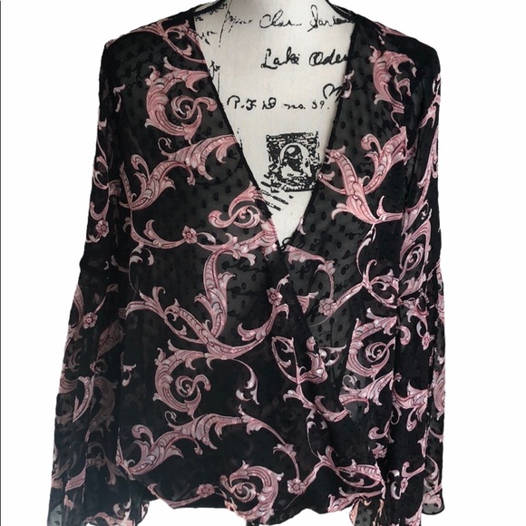 INC International Concepts Tops - INC Sheer Blouse With Bell Sleeves